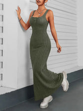 Ribbed Maxi Tank Dress Army Green Woman Maxi Dress