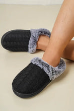 Cable-Knit Fluff Round Toe Slippers Woman Slippers