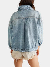 Button Up Long Sleeve Denim Jacket Woman Denim Tops