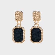 Geometric Alloy Dangle Earrings Dark Blue One Size Earrings