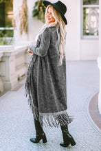 Fringe Detail Long Sleeve Cardigan Woman Outerwear