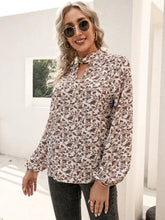 Ivy Lane Floral Print Long Sleeve Mock Neck Blouse Woman Blouses