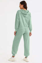 Cutout Drawstring Hoodie and Joggers Active Set Woman Activewear