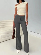 High Waist Flare Leg Trousers Woman Pants
