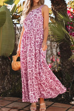 Floral Cutout Back Square Neck Maxi Dress Woman Maxi Dress