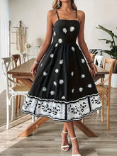 Floral Print Spaghetti Strap Midi Dress Woman Casual Dress