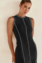 Contrast Stitching Maxi Tank Dress Woman Maxi Dress