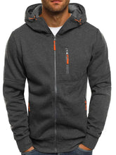Men's Full Size Zip Up Long Sleeve Hoodie Plus Size Dark Gray Mens Tops