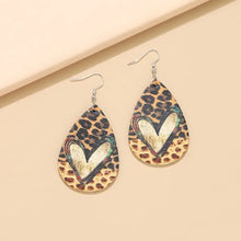PU Leather Leopard Teardrop Earrings Earrings