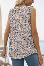 Printed Square Neck Curved Hem Tank Tanks & Camis