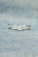 925 Sterling silver Inlaid Zircon Heart Open Ring Rings