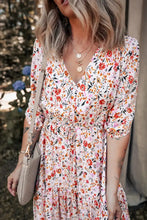 Boho Half Sleeve Floral V Neck Maxi Dress Woman Maxi Dress