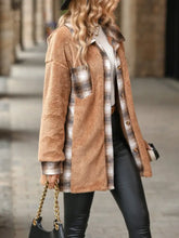 Plaid Contrast Dropped Shoulder Coat Woman Outerwear