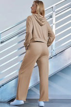 Drawstring Zip Up Hoodie and Pants Active Set Woman Activewear