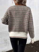 Plaid V-Neck Button Up Cardigan Woman Outerwear