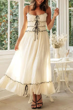 Frill Tied Front Midi Cami Dress White Casual Dresses