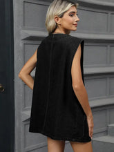 V-Neck Button Up Denim Vest Woman Denim Tops