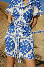 Printed Tie Waist Short Sleeve Dress Casual Dresses