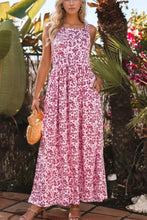 Floral Cutout Back Square Neck Maxi Dress Pink Woman Maxi Dress