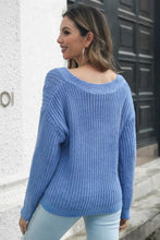 Cable-Knit V-Neck Sweater Sweater Pullovers