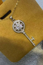 1 Carat Moissanite Platinum-Plated Key Pendant Necklace Necklaces