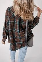 Plaid Button Up Long Sleeve Jacket Woman Outerwear