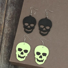 2 Piece PU Leather Skull Dangle Earrings Earrings