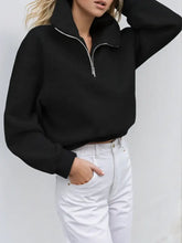 Half Zip Long Sleeve Sweatshirt Woman Sweatshirts