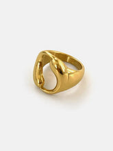 18K Gold-Plated Abstract Circle Ring Fashion Jewelry