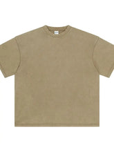 Men's Round Neck Half Sleeve T-Shirt Khaki Mens Tops