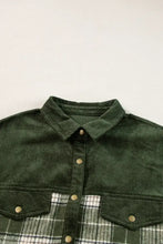 Snap Down Collared Neck Plaid Shacket Woman Outerwear