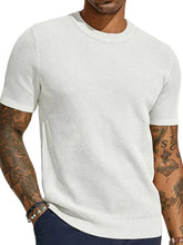Men's Full Size Round Neck Short Sleeve T-Shirt Plus Size White Mens Tops