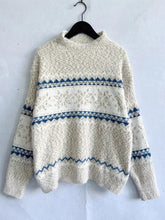 Geometric Mock Neck Dropped Shoulder Sweater Sweater Pullovers