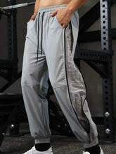 Men's Drawstring Solid Color Joggers Gray Woman Sweatpants