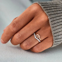 Knotted Heart Shape Inlaid Zircon Ring Rings