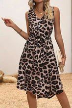Leopard V-Neck Sleeveless Dress Leopard Casual Dresses