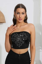 Heart Spider Web Graphic Tube Top Tanks & Camis