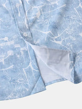Men's Printed Short Sleeve Button Down Shirt Mens Tops