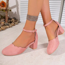 Round Toe Block Heels Pumps woman pumps
