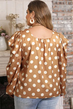 Plus Size Polka Dot Long Sleeve Blouse Woman Blouses