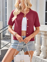 Button Up Short Sleeve Cardigan Cardigans