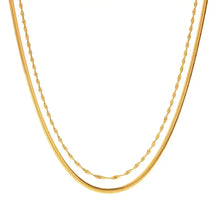 Layered 18K Gold-Plated Stainless Steel Necklace Fashion Jewelry