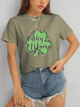 LUCKY MAMA Round Neck T-Shirt Woman T Shirts