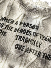 Men's Distressed Letter Round Neck Sweater Mens Tops