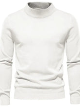 Men's Mock Neck Long Sleeve Sweater White Mens Tops