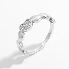 925 Sterling Silver Inlaid Zircon Heart Ring Rings