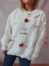 Pearl Detail Round Neck Long Sleeve Sweater White Sweater Pullovers