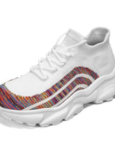 Mesh Round Toe Platform Athletic Red Woman Athletic Shoes