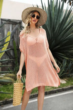 Openwork Side Slit Cover-Up Dress Tangerine One Size Swimwear Cover-Ups