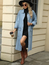 Pocketed Button Down Collared Neck Denim Jacket Woman Outerwear